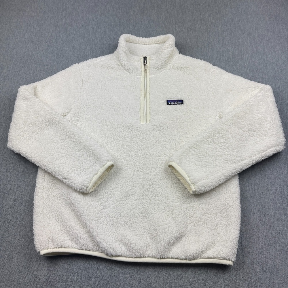 Patagonia Jacket Small Womens White Los Gatos 1/4 Zip Fleece Pullover 25236